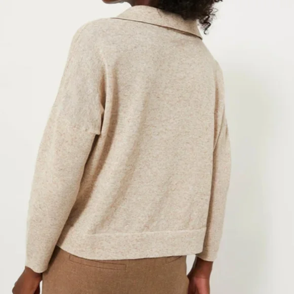 Tuckernuck Clayton Long Sleeve Knit Polo Tan Size XL/XXL Linen Blend - Picture 3 of 13